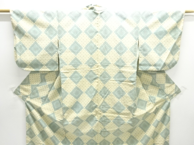 アンティーク 菱模様織出し本塩沢着物